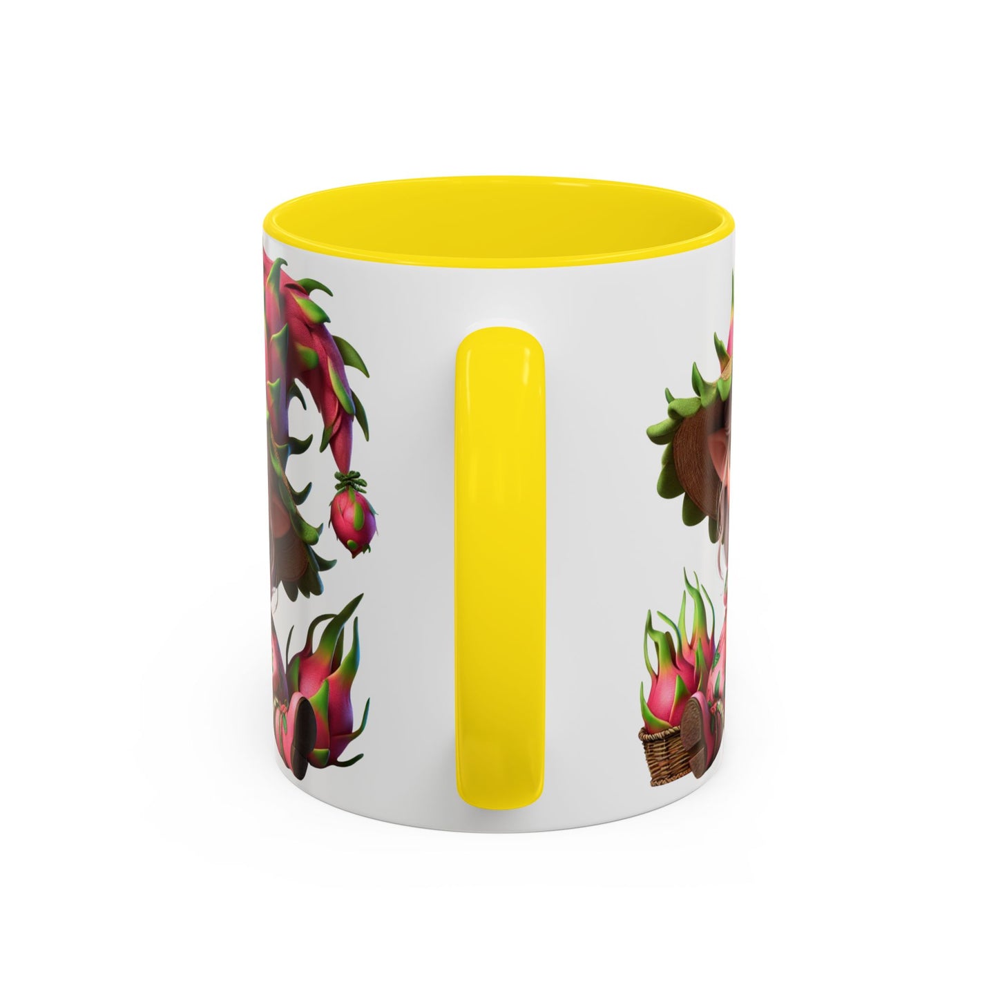 Whimsical Dragon Fruit Character Coffee Mug - Perfect for Plant Lovers & Fantasy Fans