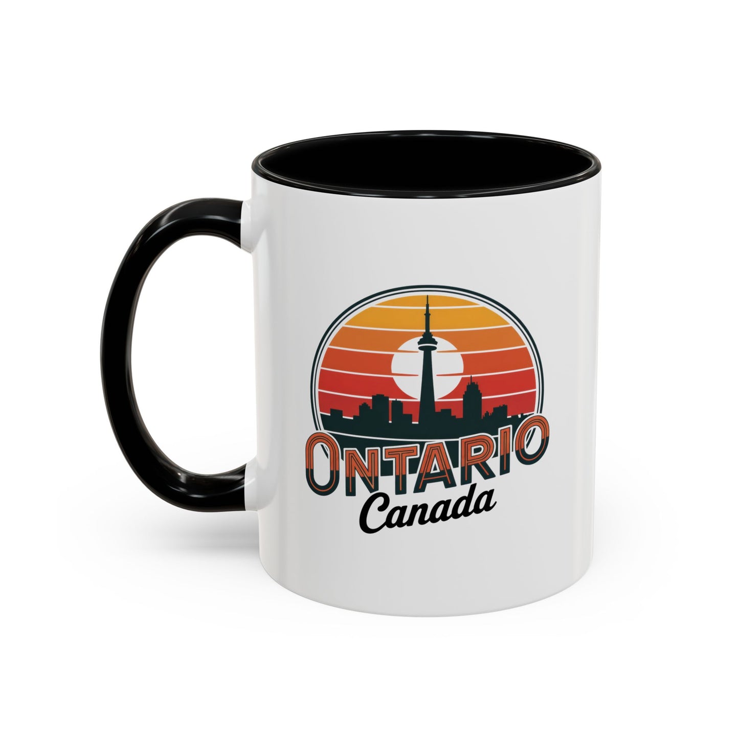 Ontario Skyline Accent Coffee Mug, Retro Travel Mug, Gift for Coffee Lovers, Ontario Souvenir, Unique Kitchen Decor