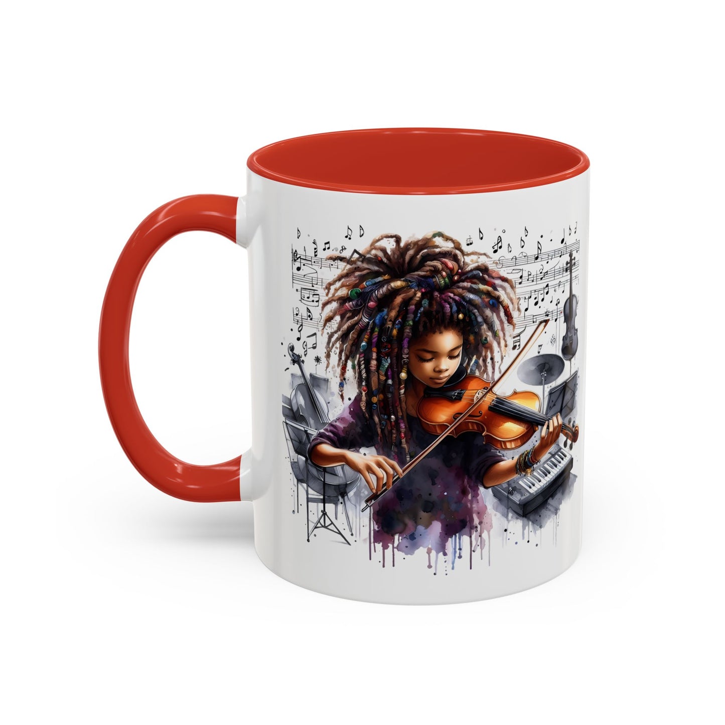 Musical Accent Coffee Mug, Music Lover Gift, Black and White Mug, Jazz Theme Mug, Artist Appreciation