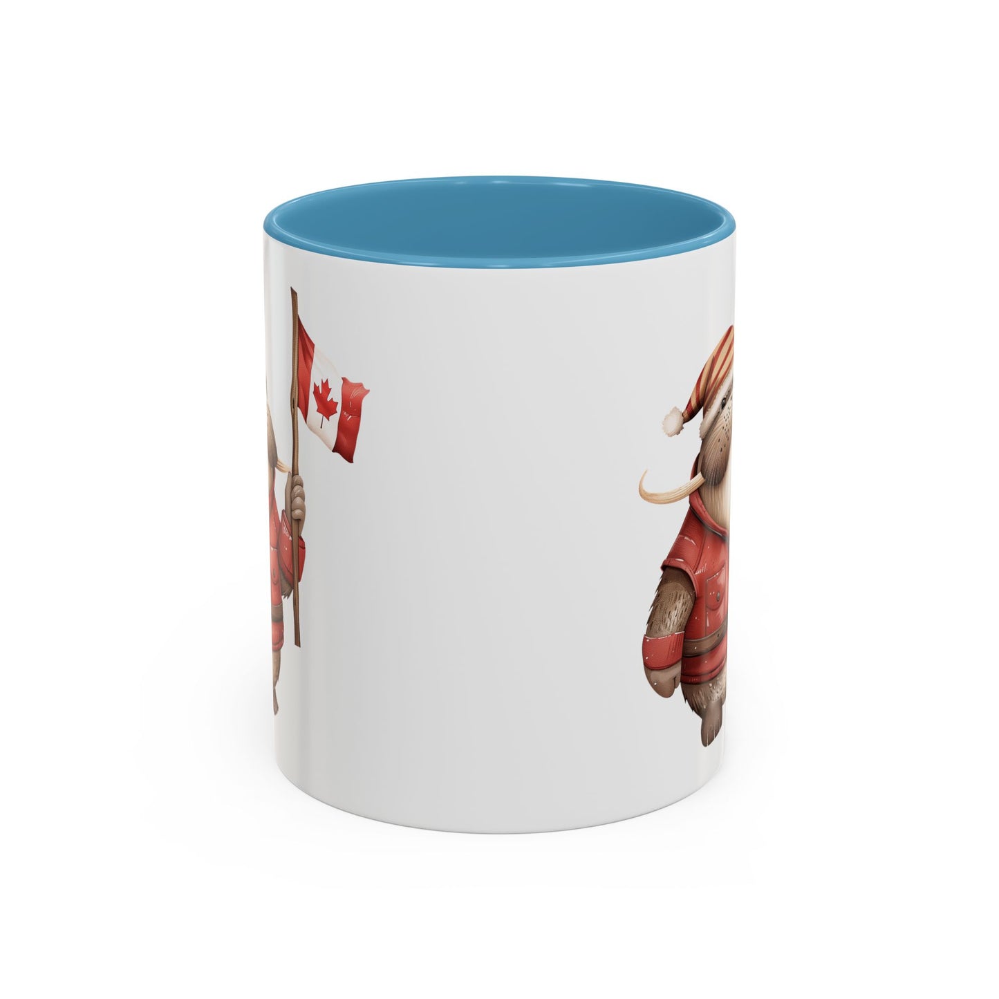 Canadian Holiday Accent Coffee Mug - Adorable Walrus with Flag, Gift for Canada Day, Cute Decor, Coffee Lover, Kitchen Accessory