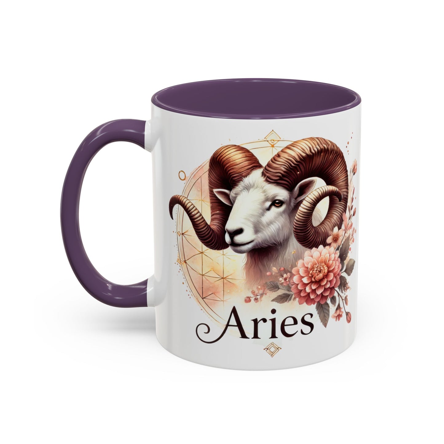 Aries Zodiac Coffee Mug - Astrological Floral Design - Perfect Gift for Astrology Lovers