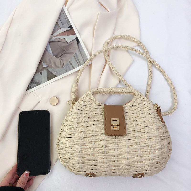 Women's Summer Woven Artistic Shoulder Bag