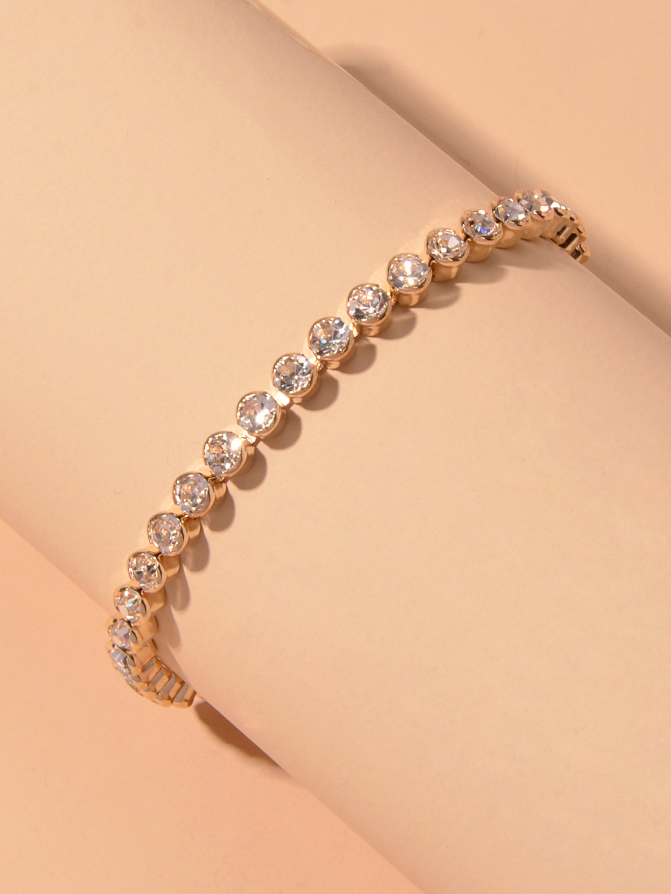 Luxury Full Rhinestone Tennis Bracelet Girl Bling Crystal Wedding Party Jewelry-1