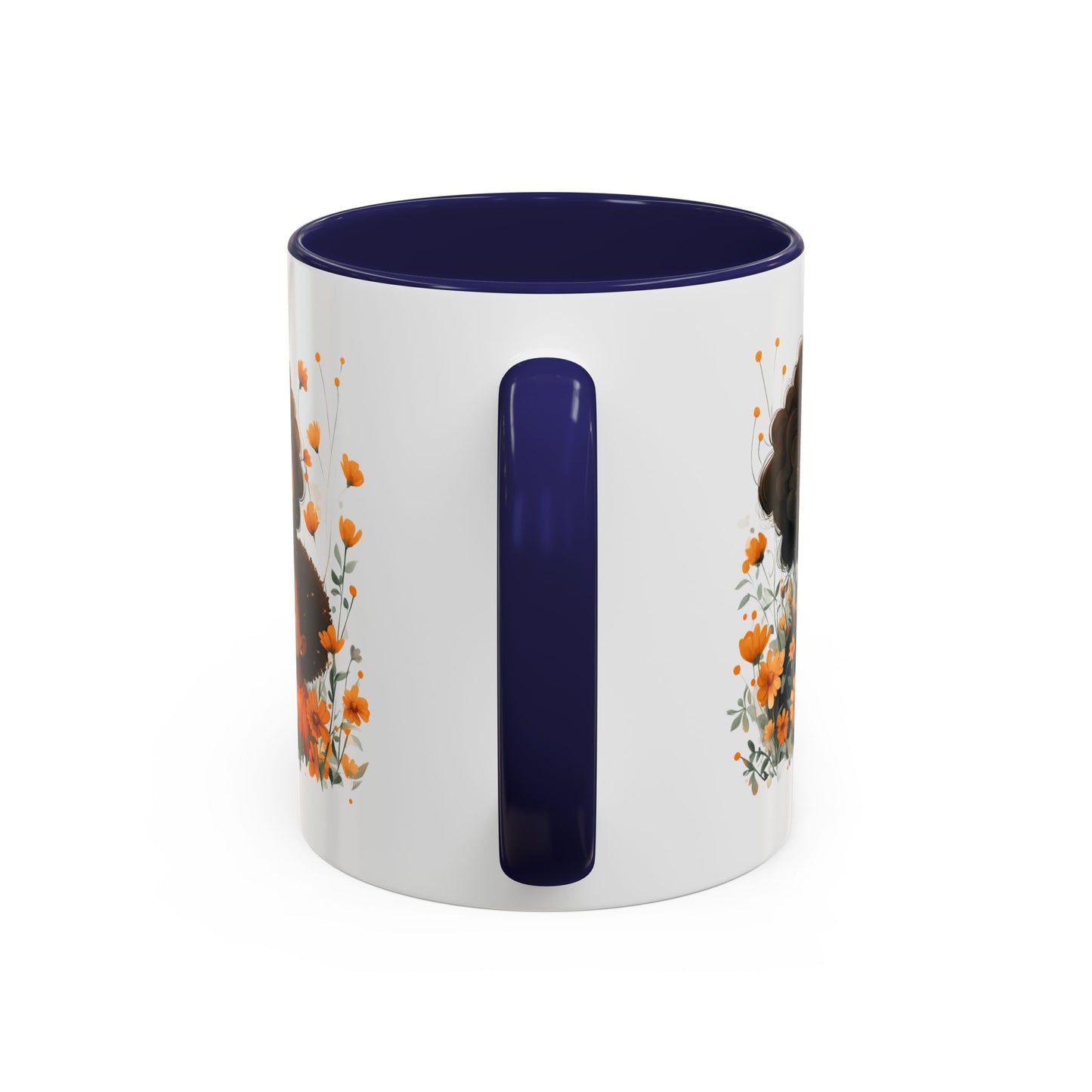 Mom & Child Floral Accent Coffee Mug, Cute Gift for Mother's Day, Spring Decoration, Warm Keepsake, Floral Artwork Mug