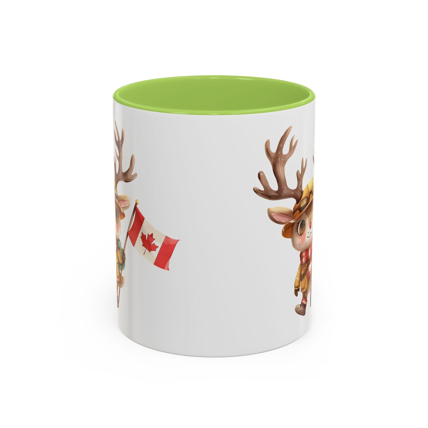 Cute Canadian Reindeer Mug, Accent Coffee Cup for Animal Lovers, Holiday Gift, Cute Kitchen Decor, Seasonal Drinkware