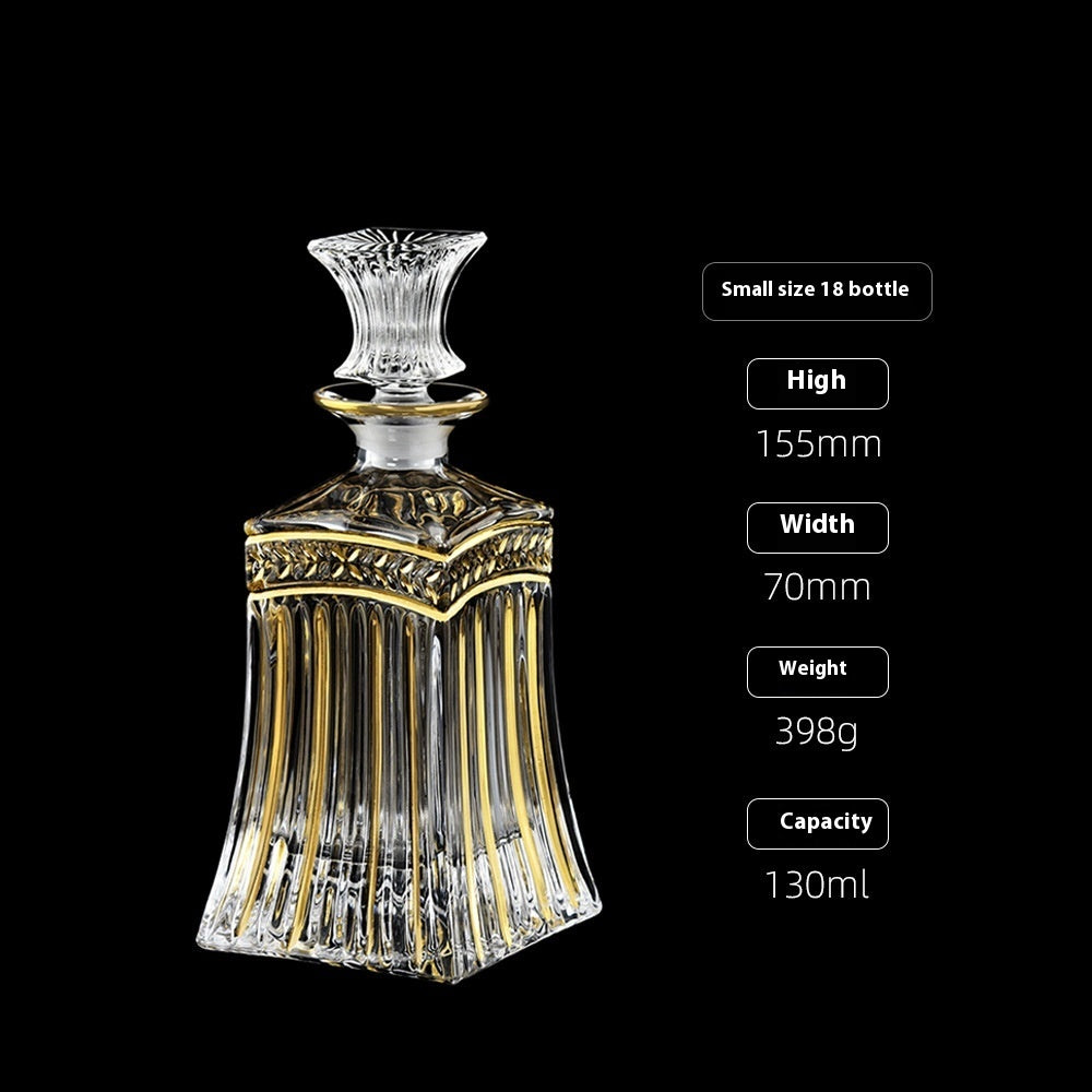 Gold Drawing Line Foreign Wine Bottle Crystal Glass Creative Whiskey Bottle