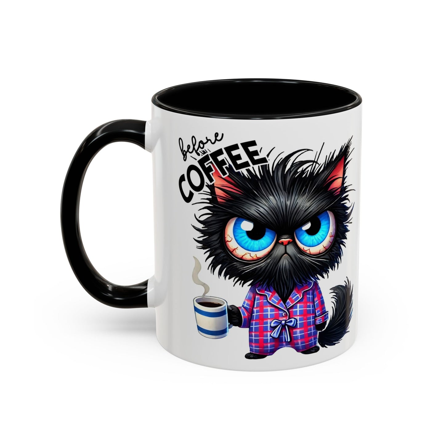 Whimsical Cat-Themed Coffee Mug, Fully Caffeinated, Gift for Cat Lovers, Fun Kitchen Decor, Birthday Gift, Unique Coffee Lover Mug