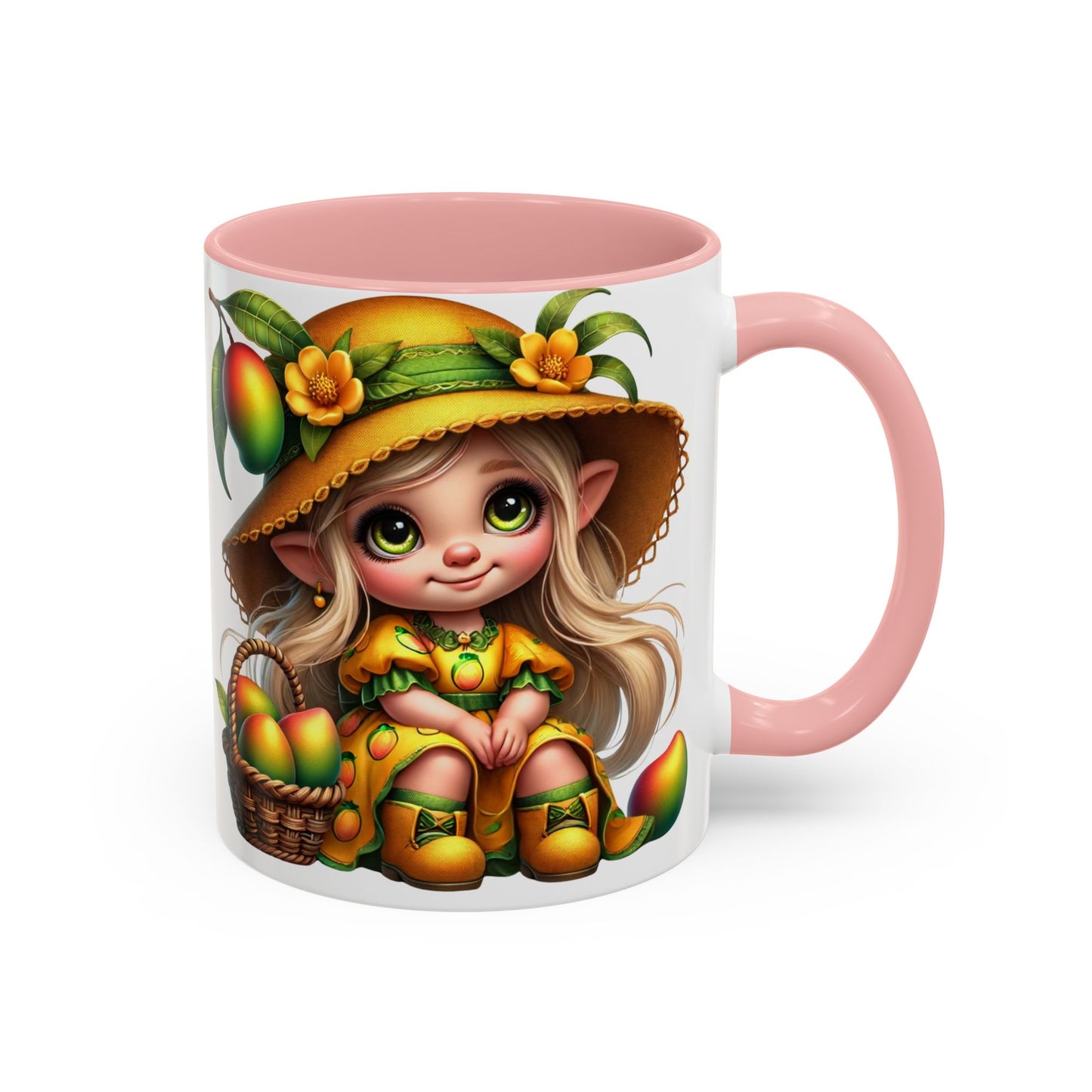 Cute Mango Fairy Accent Coffee Mug - Whimsical 11oz & 15oz