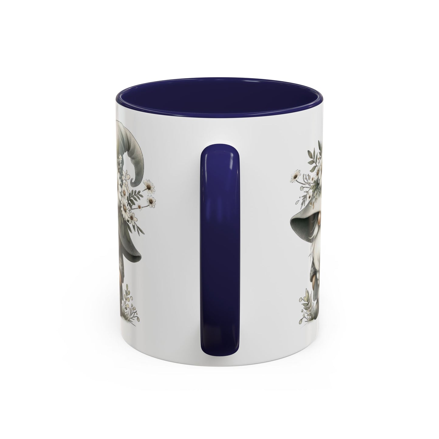 Whimsical Gnome Coffee Mug, Cute Floral Mug, Gift for Garden Lovers, Accent Mug for Coffee, Tea, and Hot Cocoa