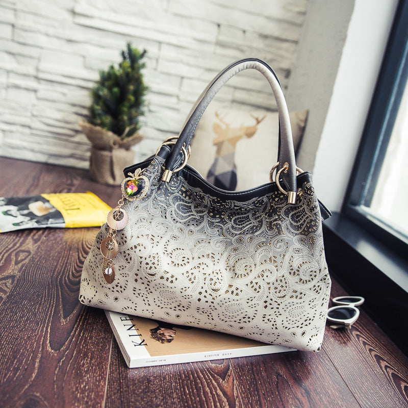 Large Capacity Hollow Peacock Pattern Shoulder Bag Store Hive UNIjuntos