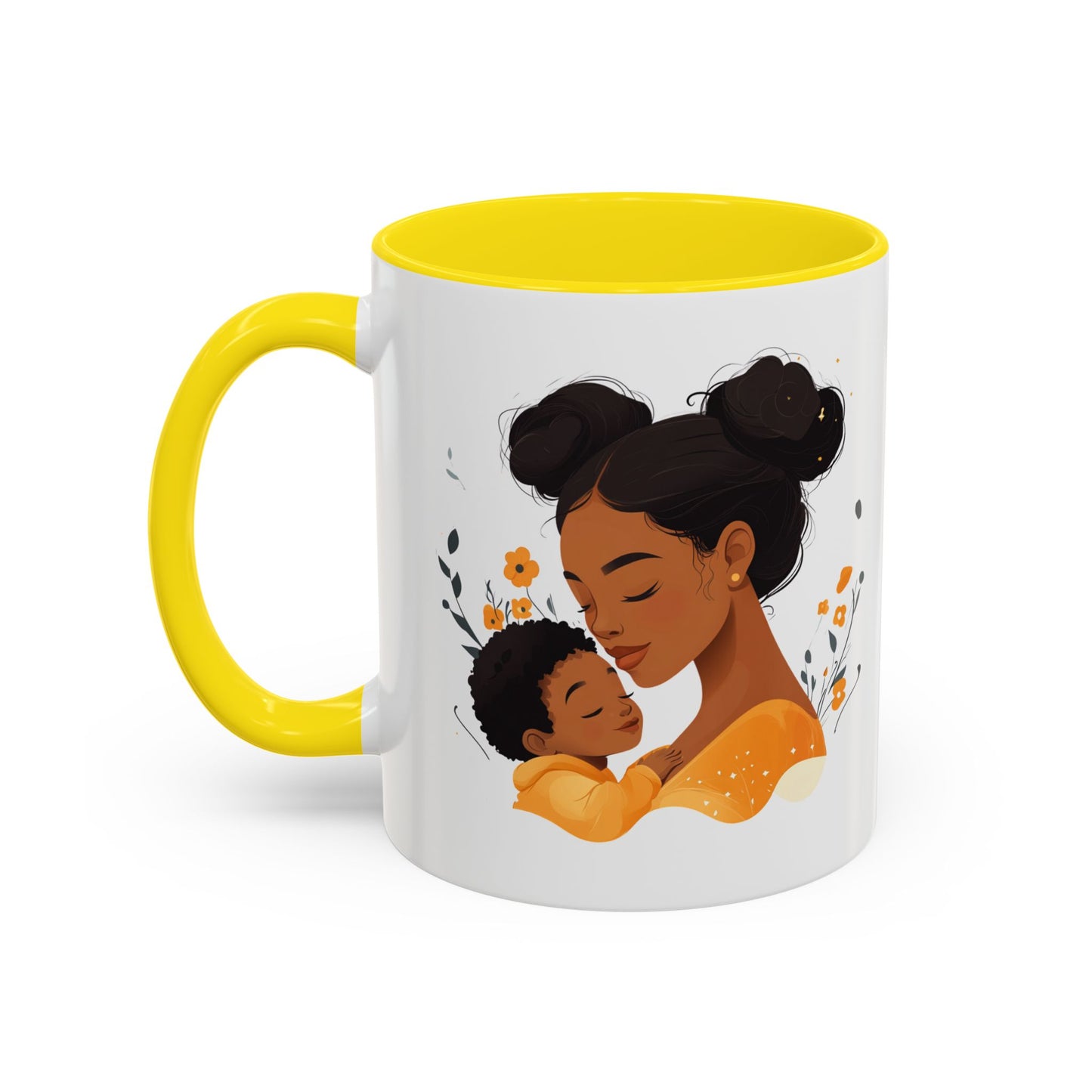Mother and Child Accent Coffee Mug, Inspirational Drinkware, Gift for Mothers Day, Cute Family Mug, Cozy Coffee Cup, Loving Bond Mug