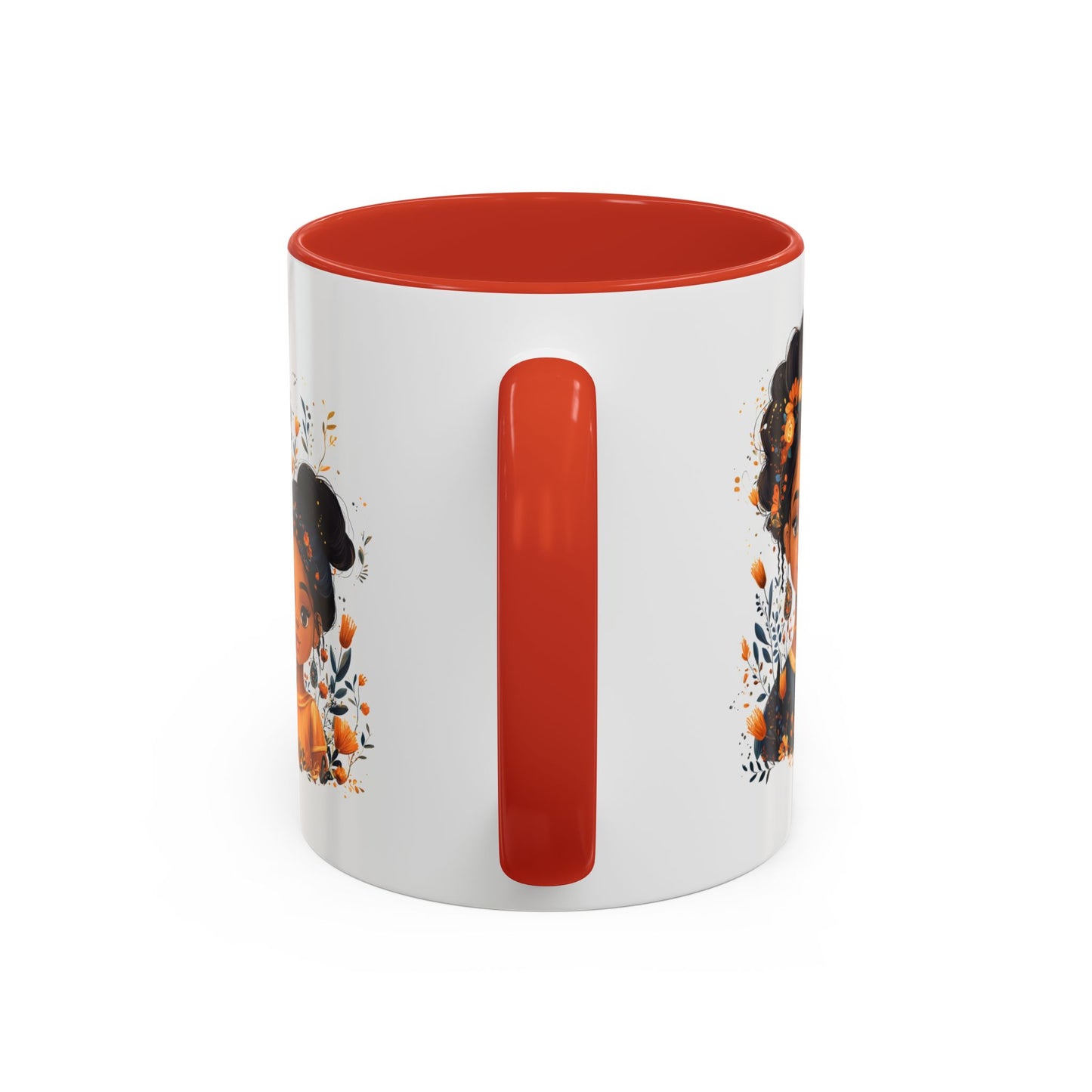 Cute Floral Accent Mug for Coffee Lovers, Gift for Moms, Family Bonding, Fall Decor, Unique Tea Mug
