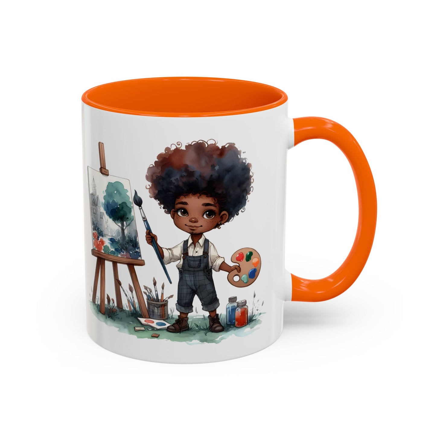 Creative Kid's Coffee Mug | Art Lover Gift | Black & White Accent Mug | Unique Art Design | Children's Art Decor | Fun Ceramic Cup