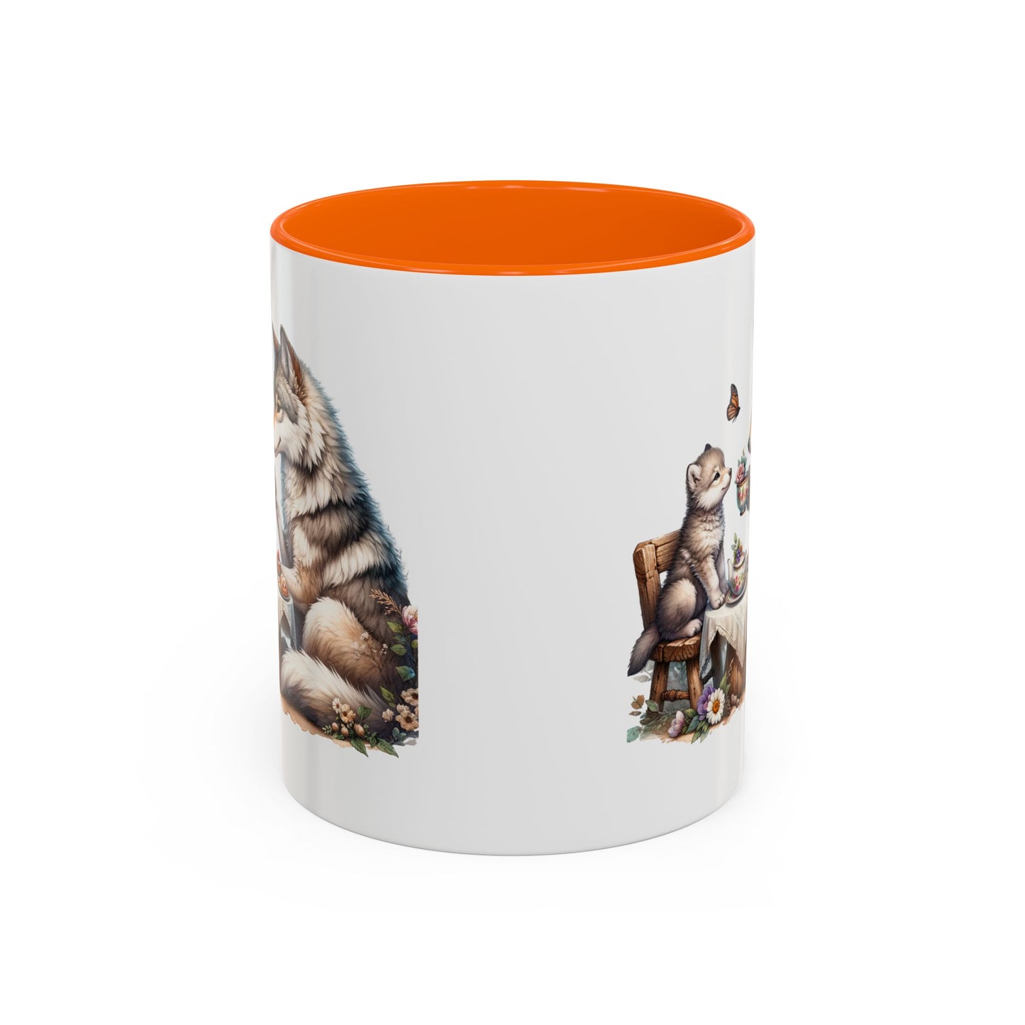 Whimsical Wolf Tea Time Mug | Cute Animal Coffee Cup, Gifts for Animal Lovers, Home Decor, Cozy Kitchen, Unique Gift Idea