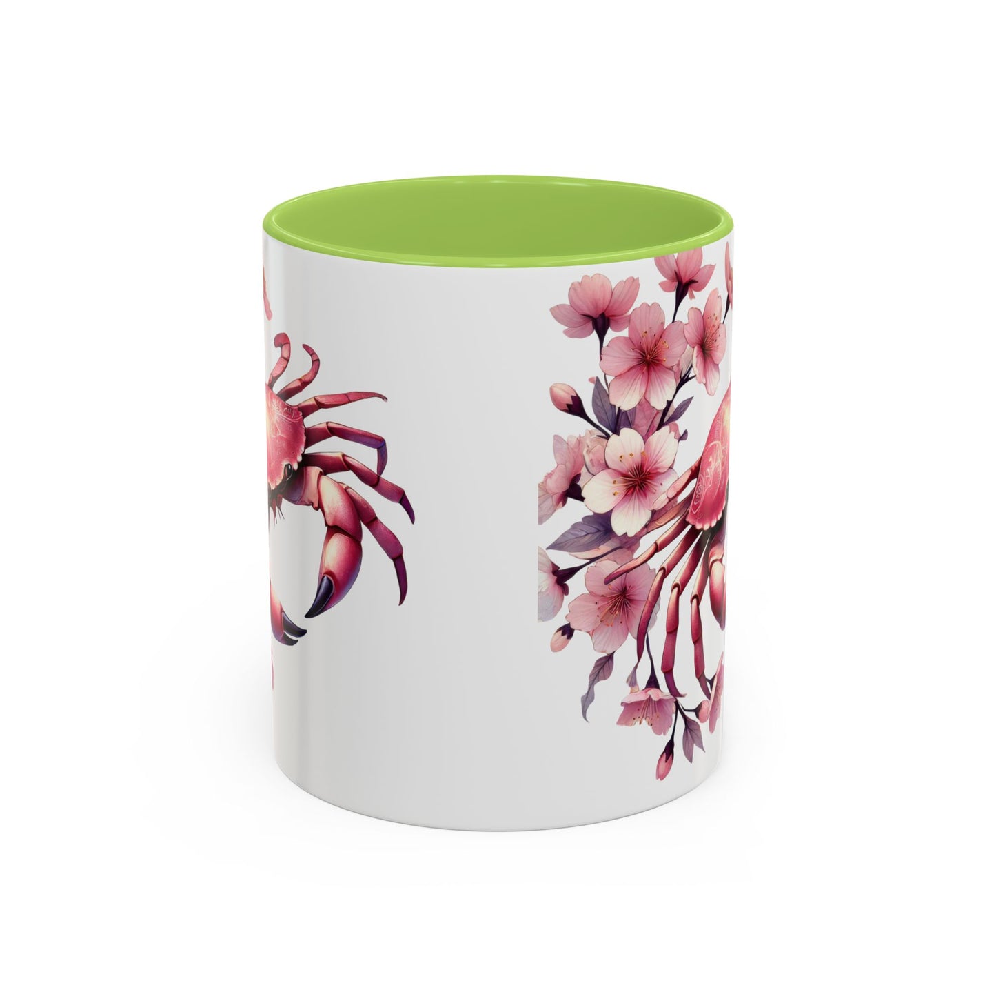 Artistic Crab & Cherry Blossom Mug - 11 & 15oz Accent Coffee Cup