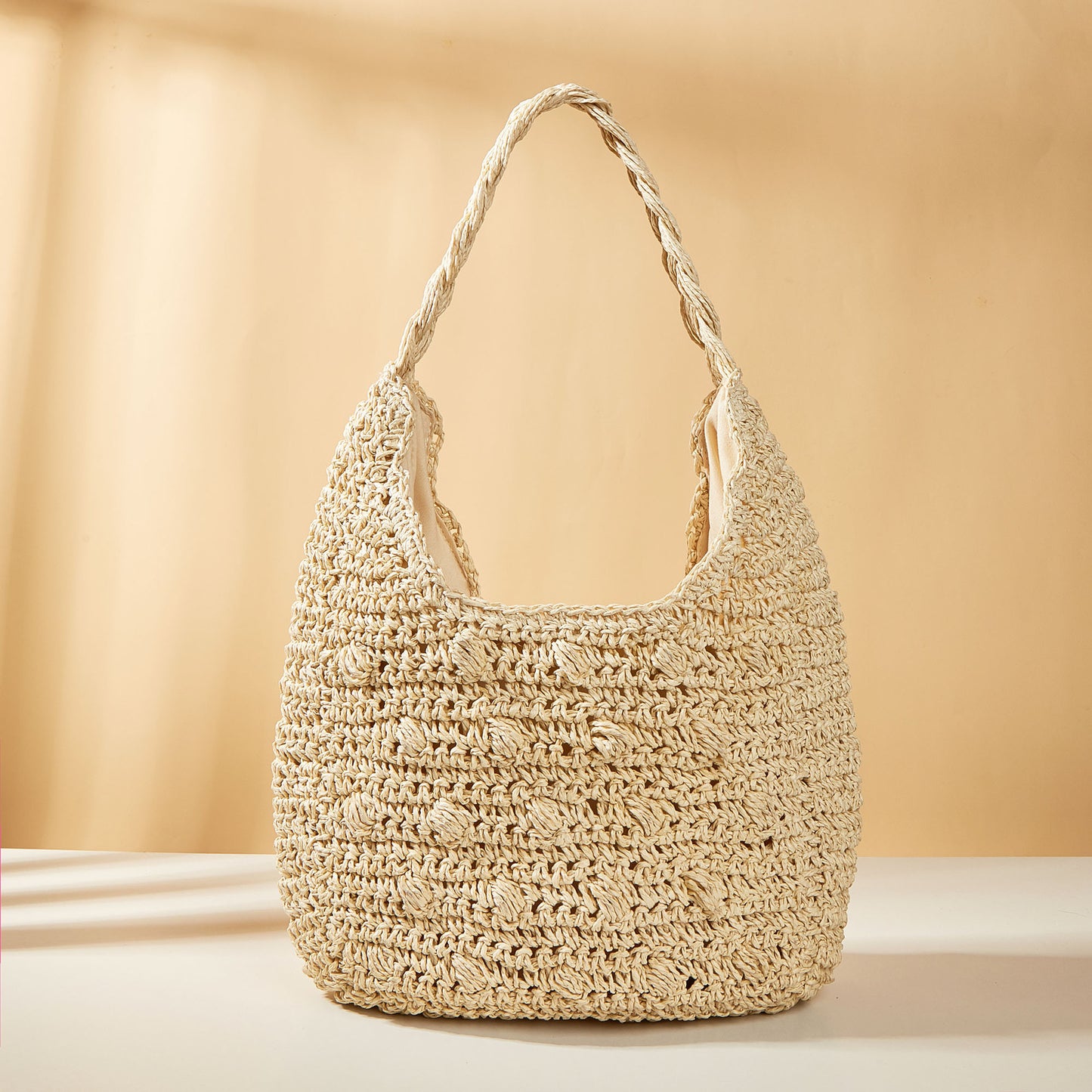 New Sen Straw Woven Bag Fashion Handheld Girl