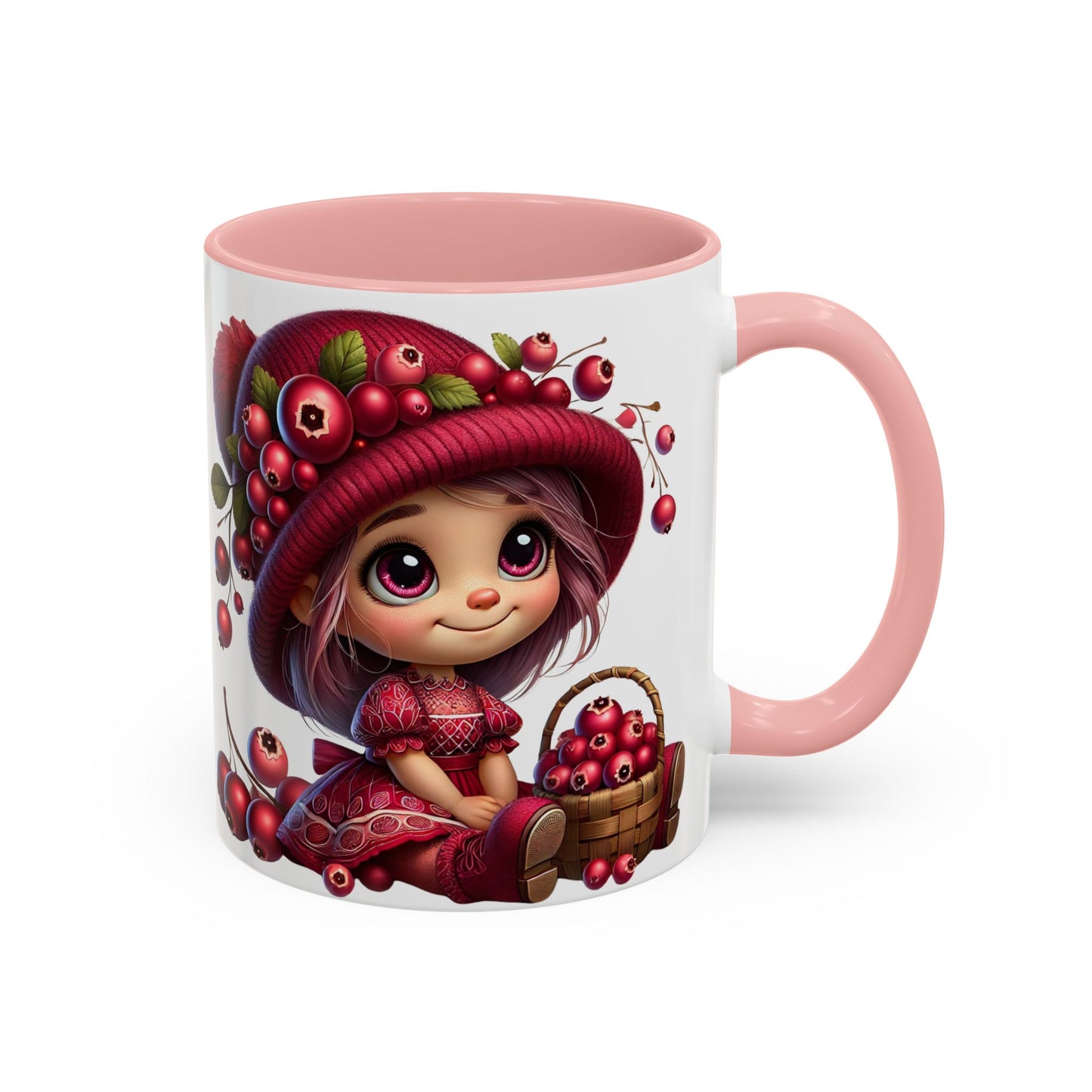 Whimsical Berry Girl Coffee Mug - Cute 11oz & 15oz Designs