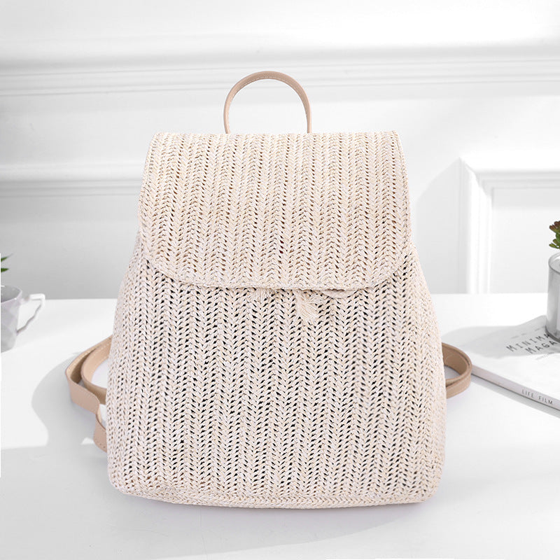 Summer Backpack Straw Braided Women's Bag