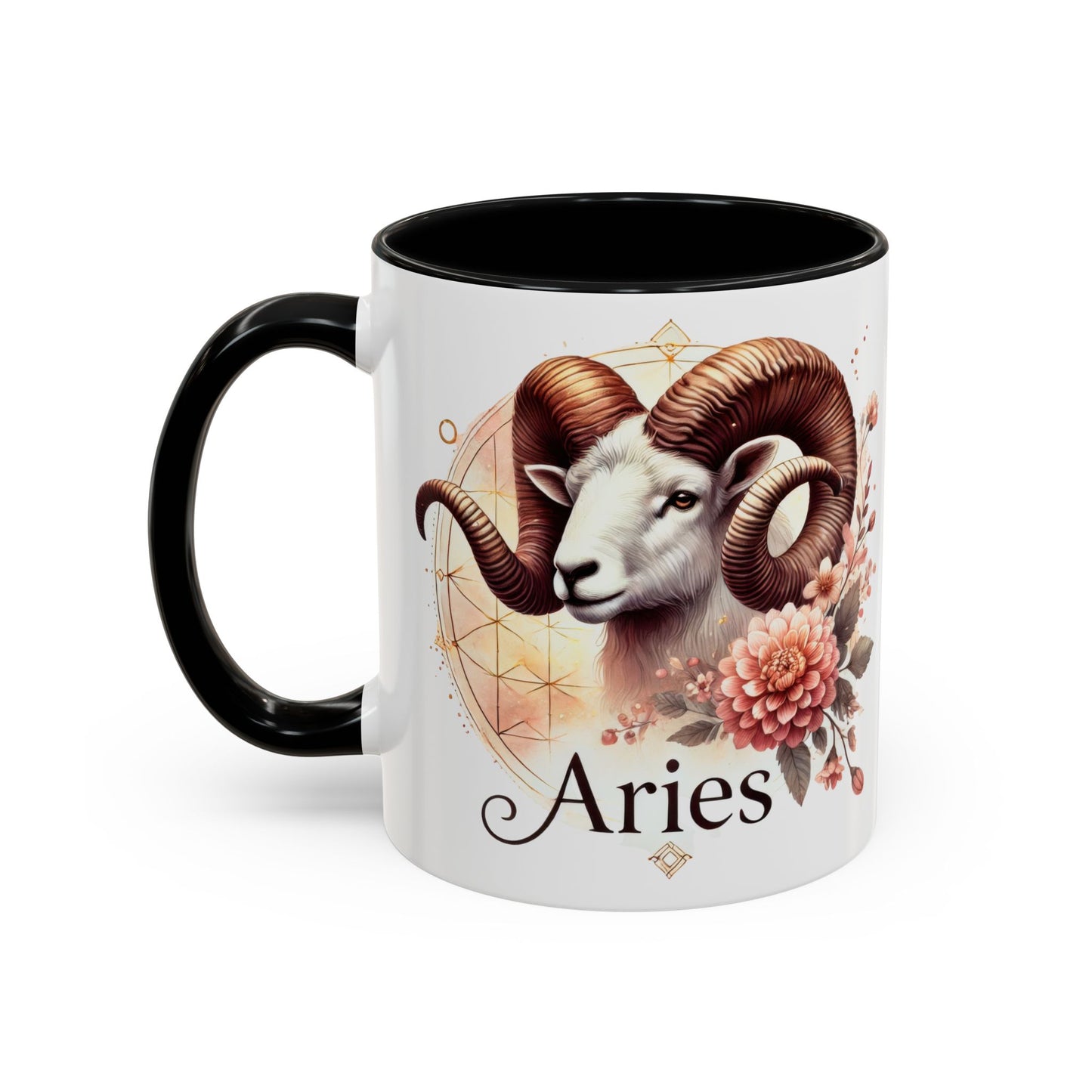 Aries Zodiac Coffee Mug - Astrological Floral Design - Perfect Gift for Astrology Lovers