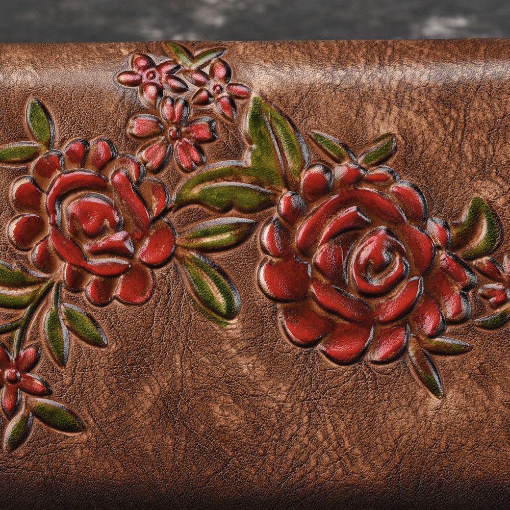 Genuine Cattlehide Leather Surface Hand-rub Color Handbag