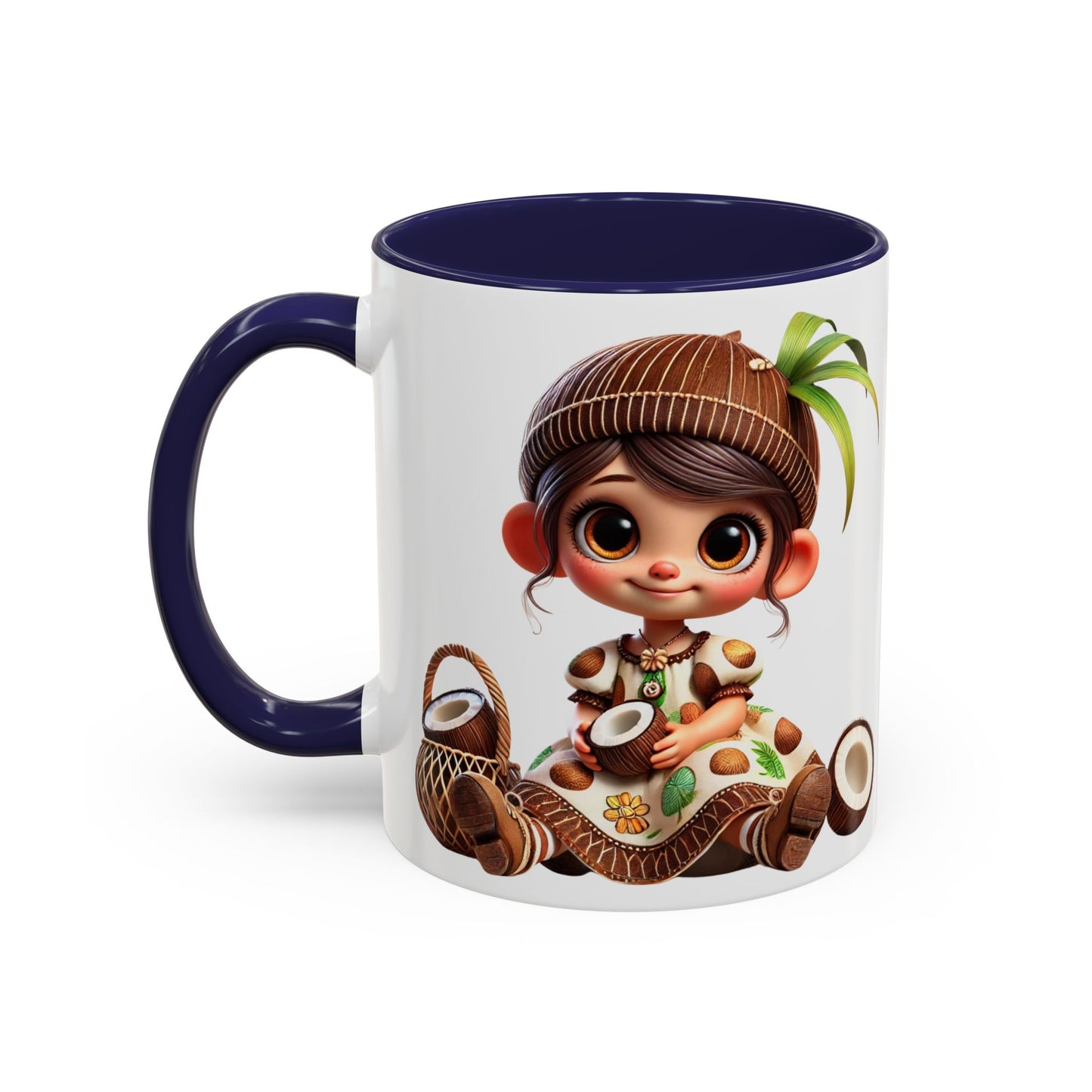 Whimsical Coconut Character Coffee Mug - 11oz & 15oz