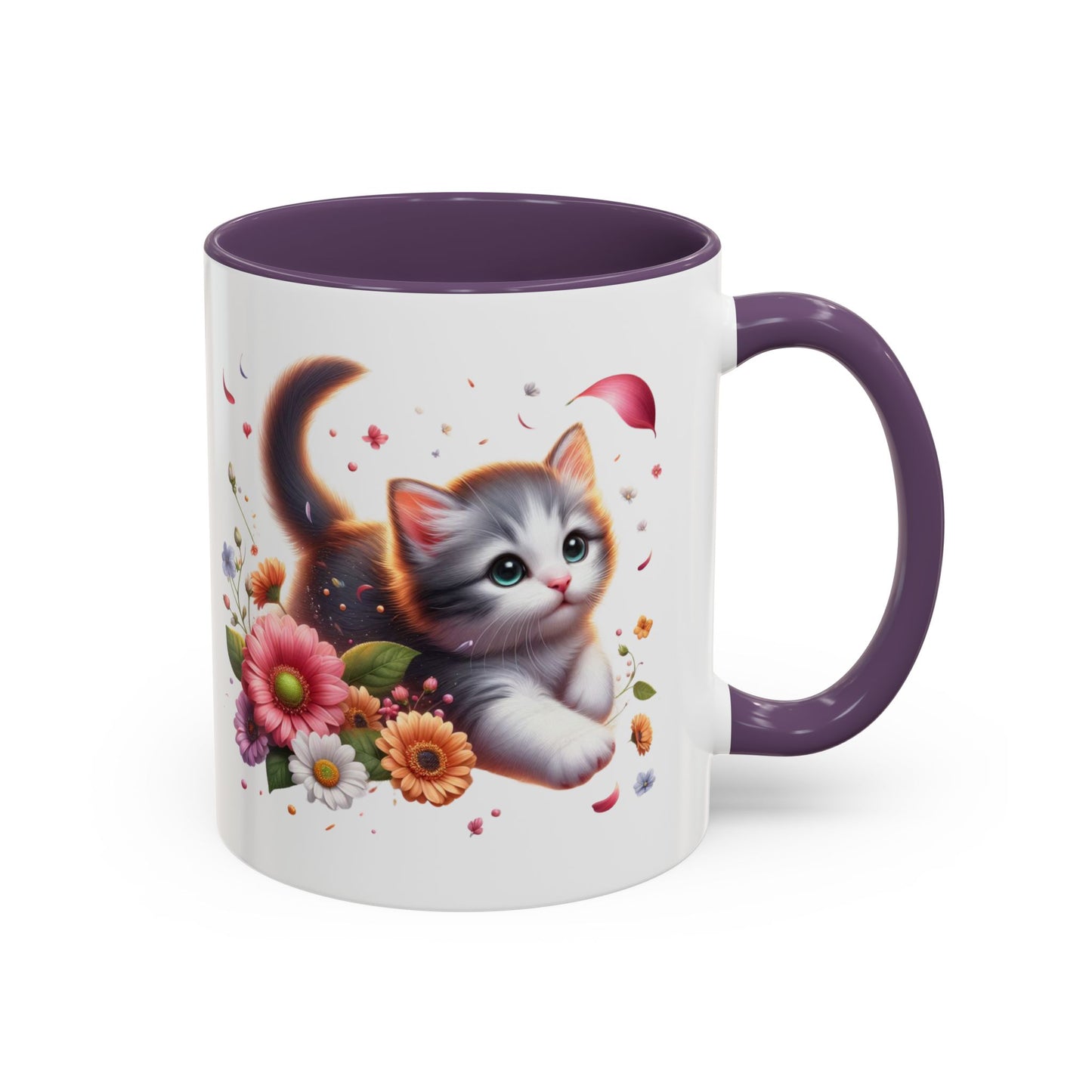 Whimsical Cat Coffee Mug | Cute Pet Lovers Gift | Floral Design | 11 & 15oz | Perfect for Birthdays, Anniversaries, Cat Enthusiasts