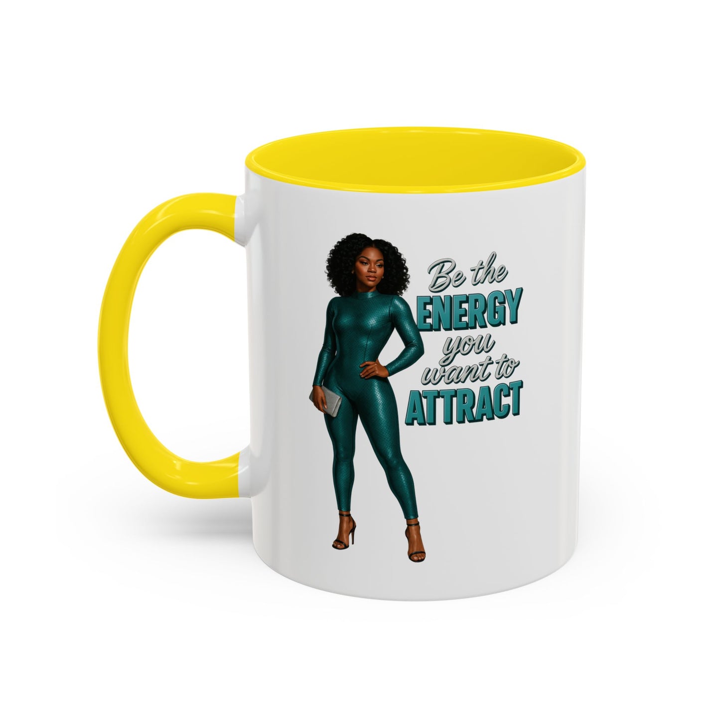 Empowering Accent Coffee Mug - Ideal Gift for Motivators, Inspirational Decor, Self-Care Mug, Energy Attraction Mug