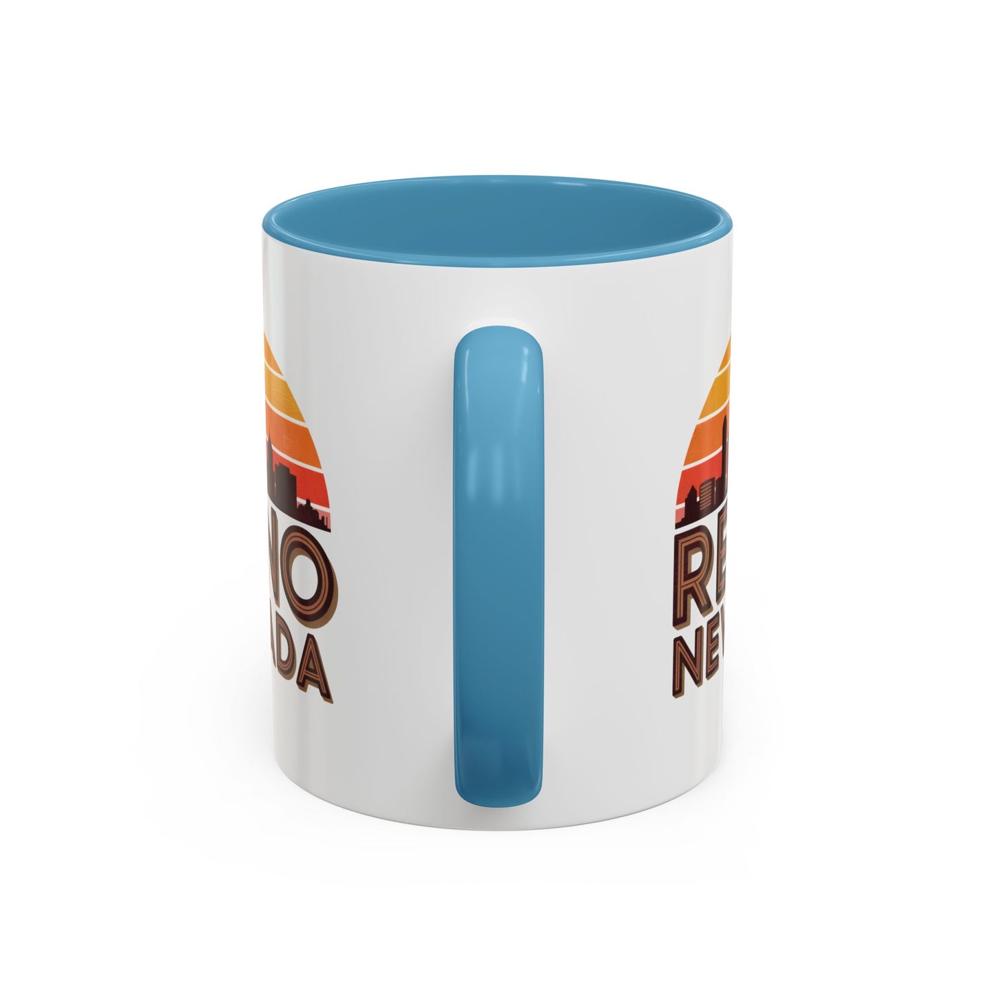 Reno Nevada Accent Coffee Mug | Retro Sunrise Design | Perfect Gift, Kitchen Decor, Souvenir, Coffee Lovers, Travel Mug
