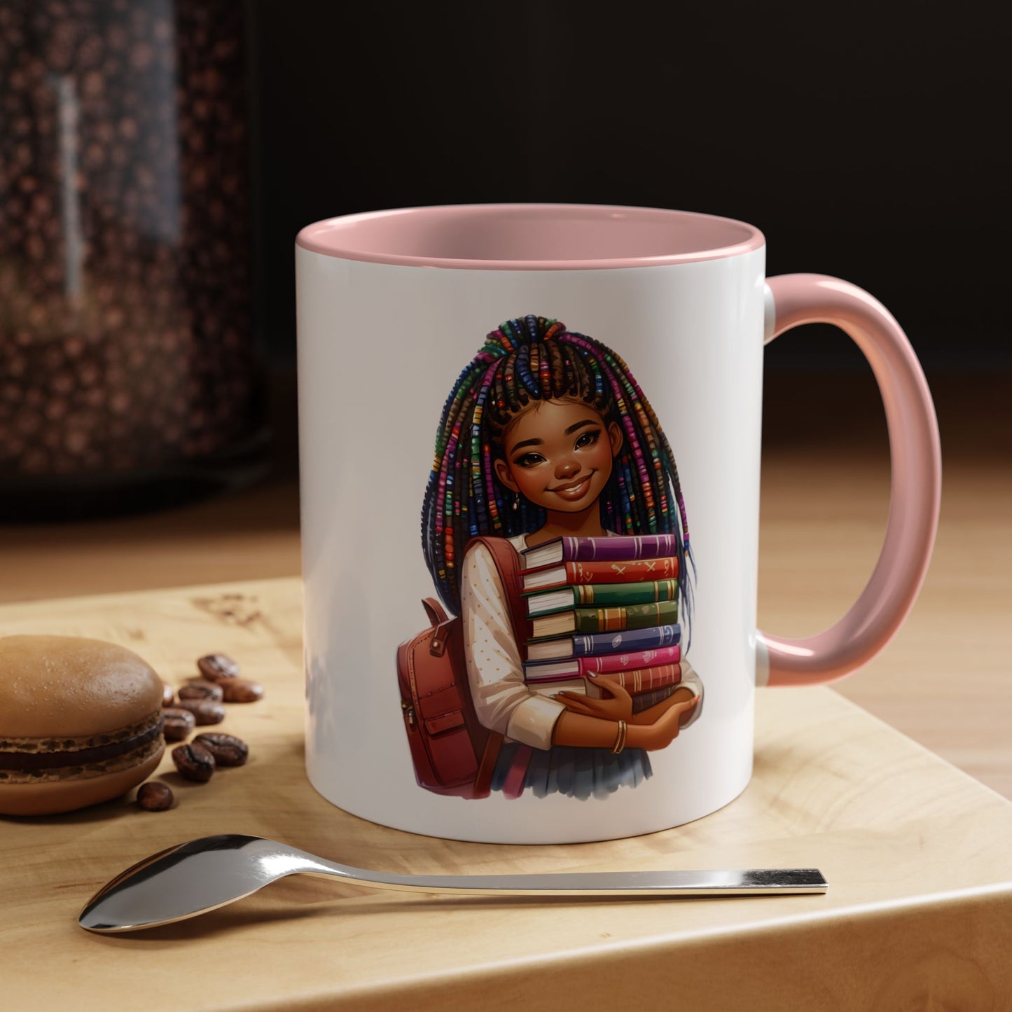 Empowering Accent Coffee Mug - Motivational Gift for Students, Back to School, Afrocentric Mug, Inspirational Drinkware, Colorful Coffee Cup