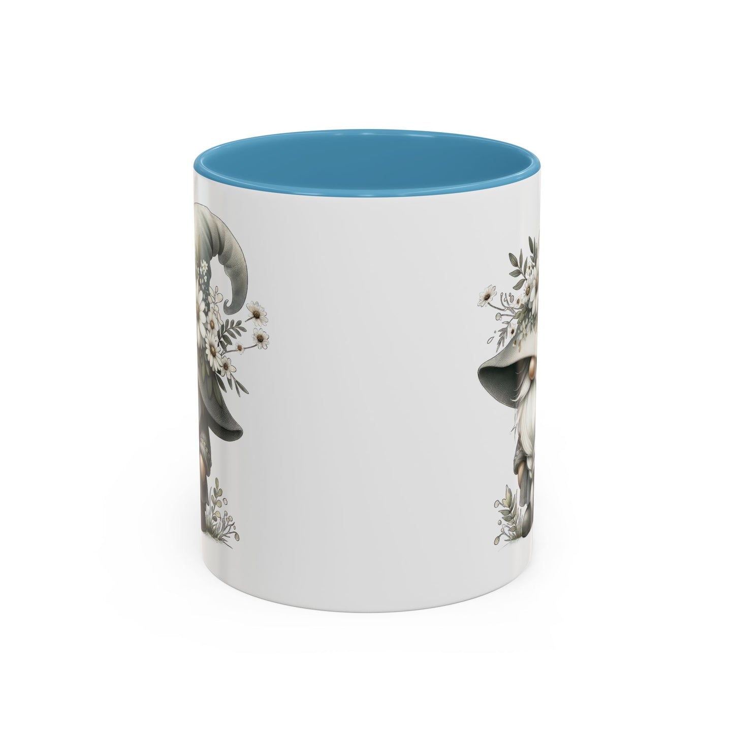 Whimsical Gnome Coffee Mug, Cute Floral Mug, Gift for Garden Lovers, Accent Mug for Coffee, Tea, and Hot Cocoa