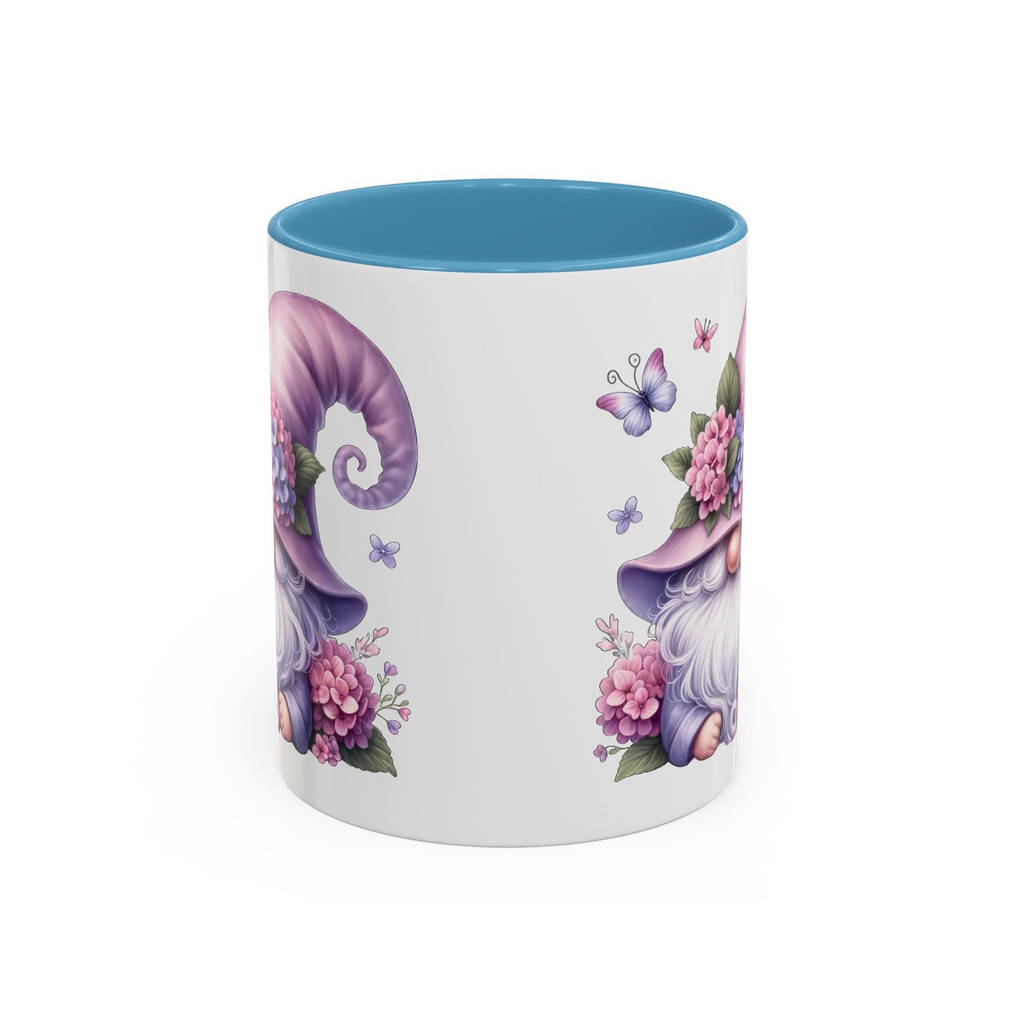 Gnome Floral Accent Coffee Mug, Cute Gnome Mug, Gift for Garden Lovers, Mother's Day Coffee Cup, Spring Decor, Personalized Mug