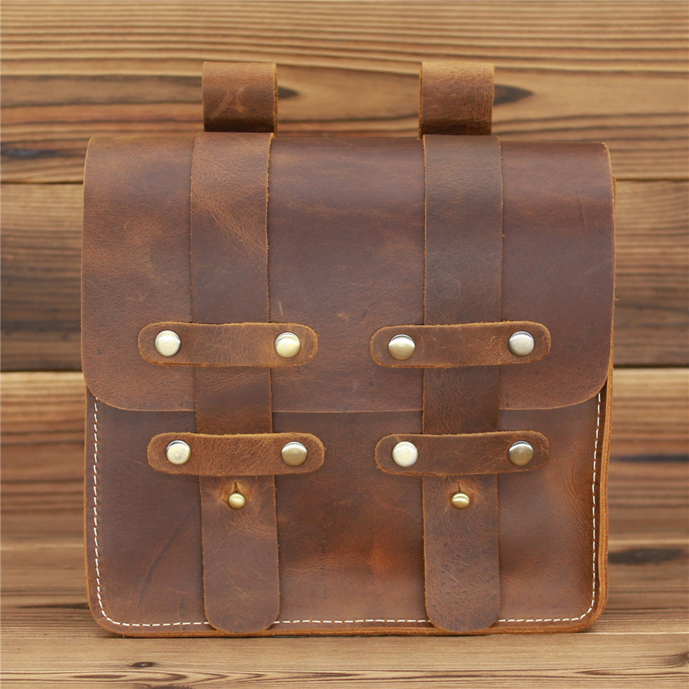 Men's And Women's Fashion Vintage Crazy Horse Leather Cell Phone Bag