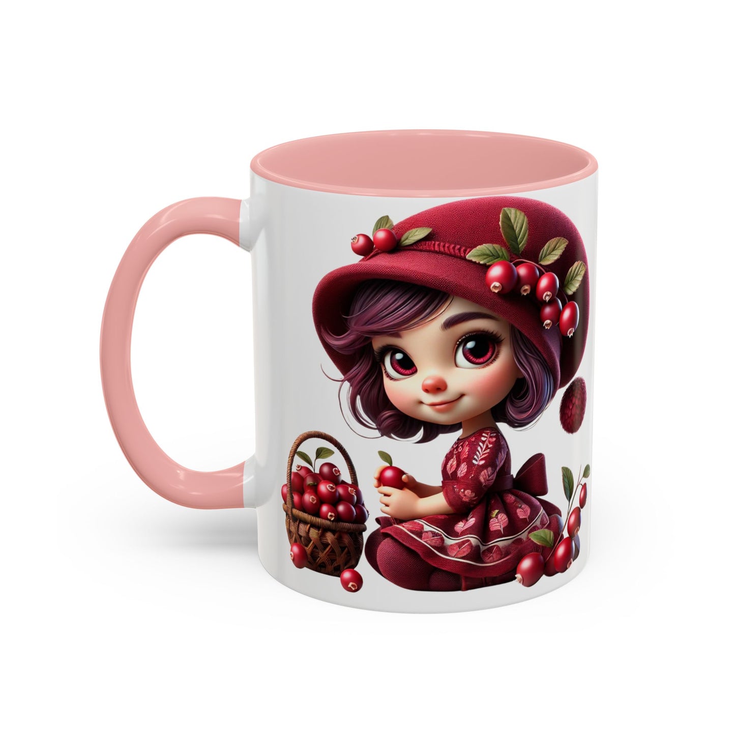 Charming Cherry Blossom Accent Coffee Mug | Cute Character Design | Perfect Gift for Tea Lovers & Special Occasions