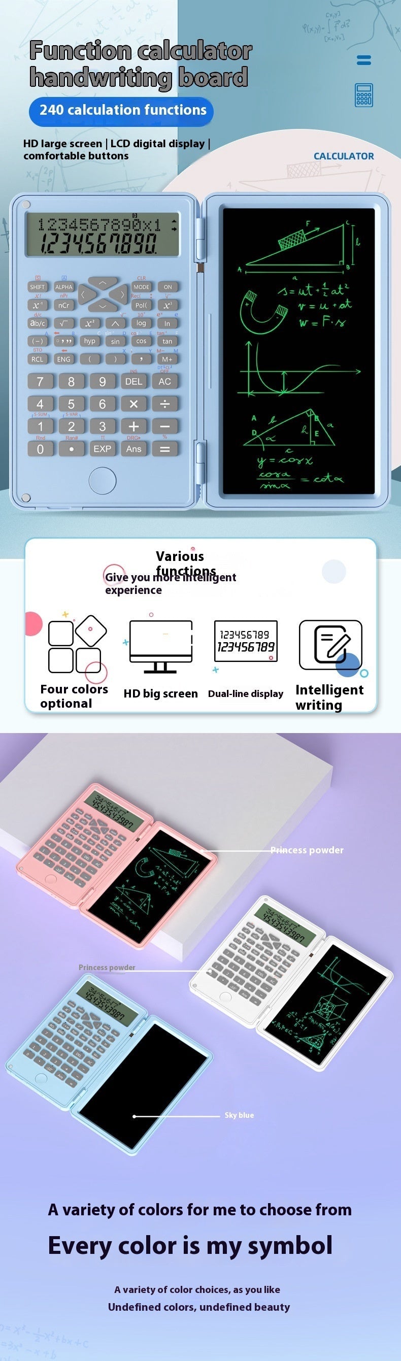 Nouvelle calculatrice scientifique comptabilité spéciale portable mini tablette machine de calcul tableau d'écriture manuel étudiant Store Hive UNIjuntos
