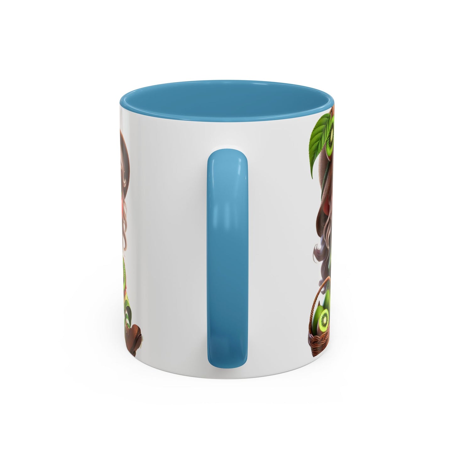 Whimsical Kiwi Accent Coffee Mug - Adorable Greenery Design for Nature Lovers