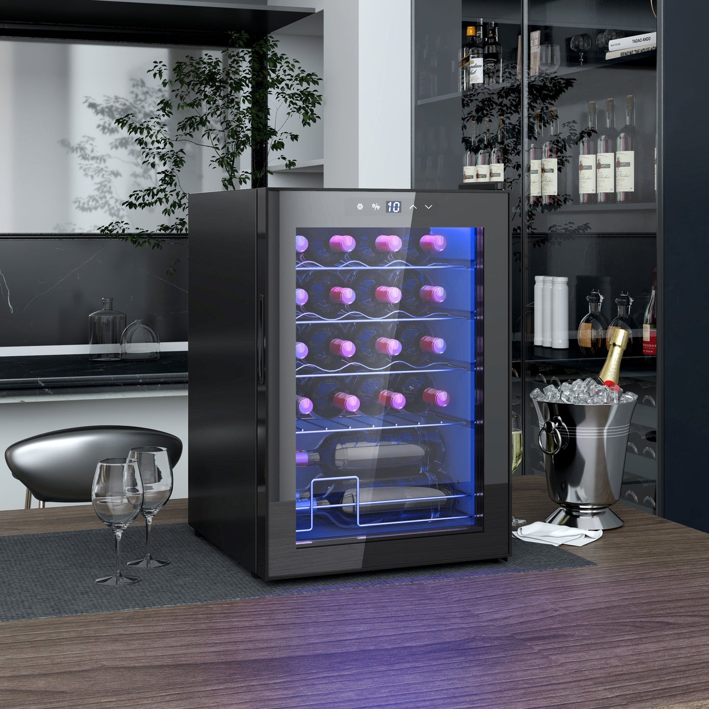 20 Bottle 5-18℃ Countertop Wine Fridge - Black-1