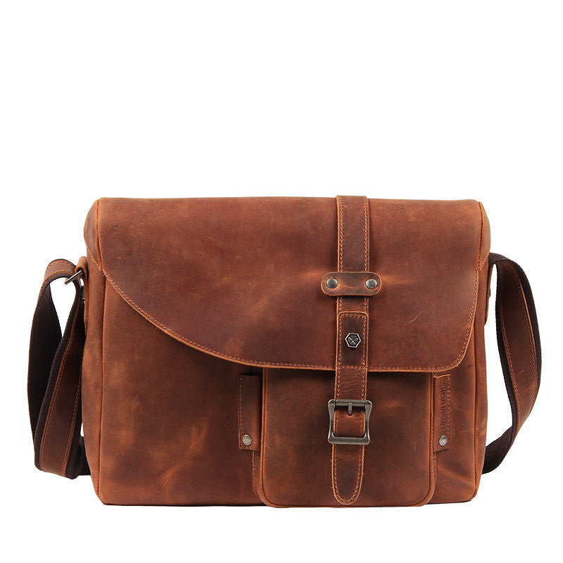 Men's Retro Casual Top Layer Leather Large Capacity One Shoulder Messenger Bag