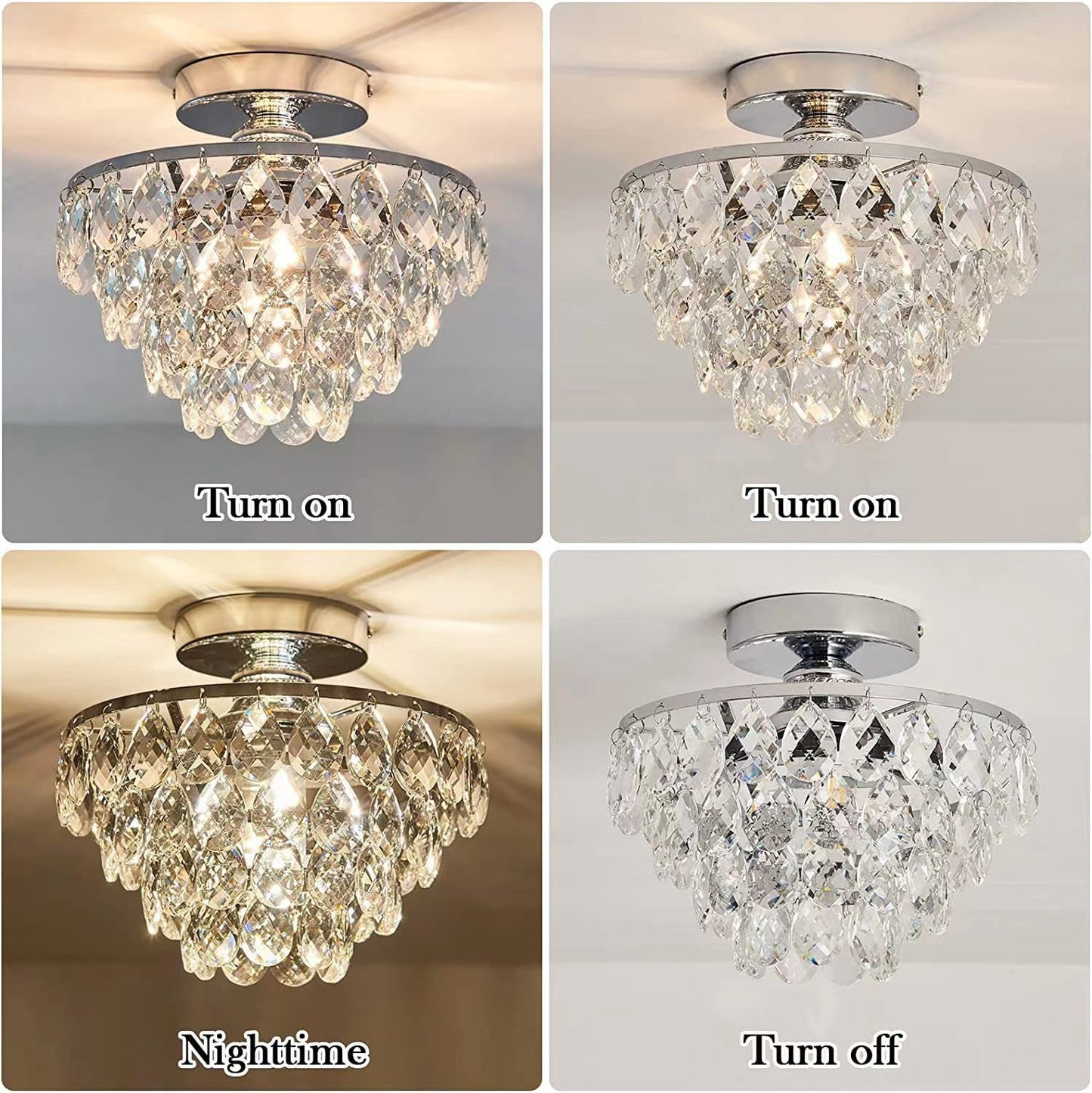 American Light Luxury Crystal Lamp Dining Room Bedroom Entrance