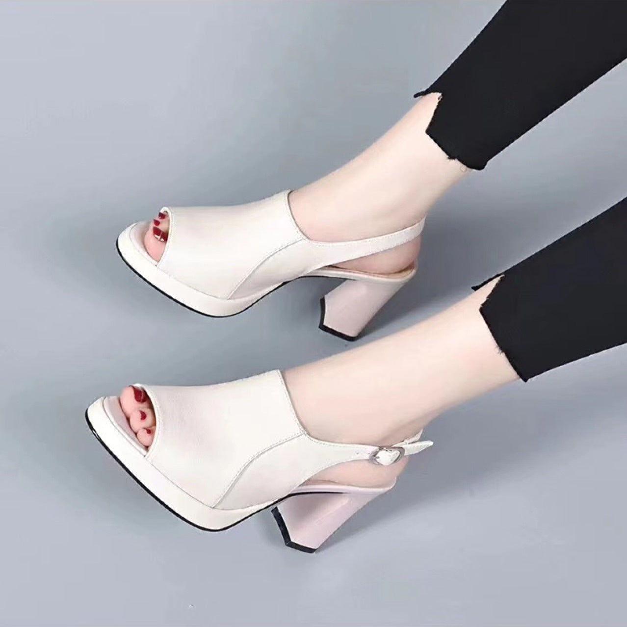 Talons hauts en cuir véritable à fond souple pour femmes Store Hive UNIjuntos