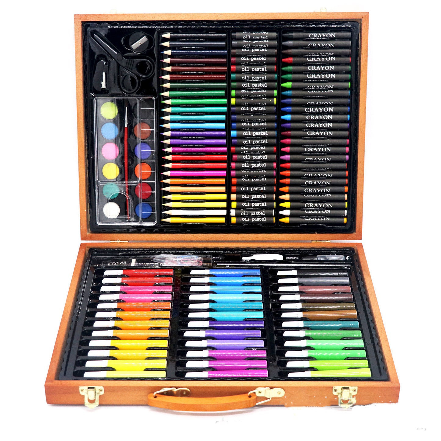 Children's 150-piece Wooden Box Painting Stationery Set