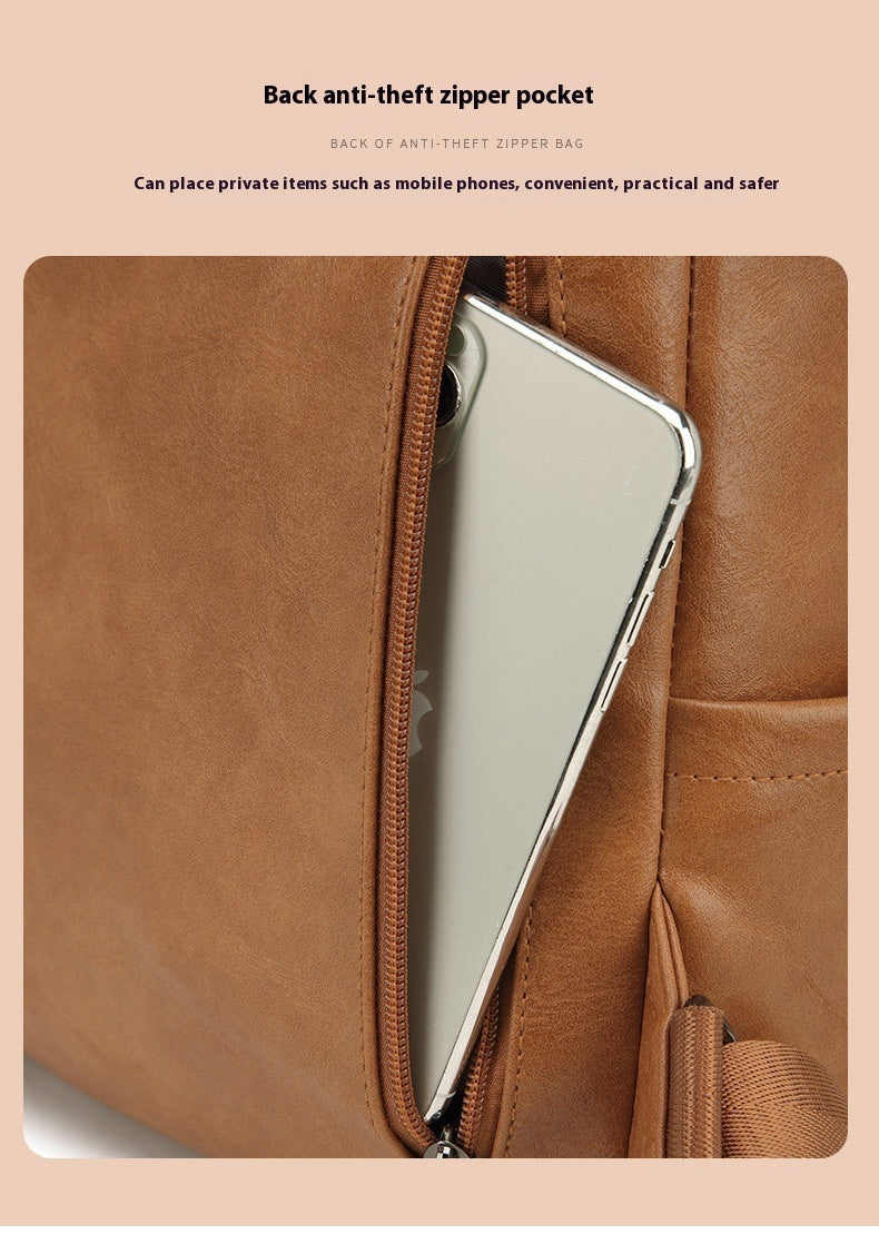 Retro Women's Backpack High-grade Soft Leather Store Hive UNIjuntos