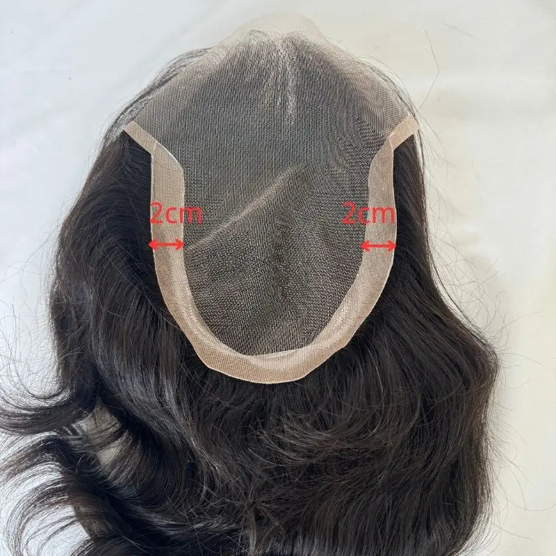 Nchancelier-Perruques en dentelle avec PU pour hommes, toupet 100% cheveux humains indiens, taille de base 8x6 pouces, cheveux noirs naturels Hive JFA & TA Store