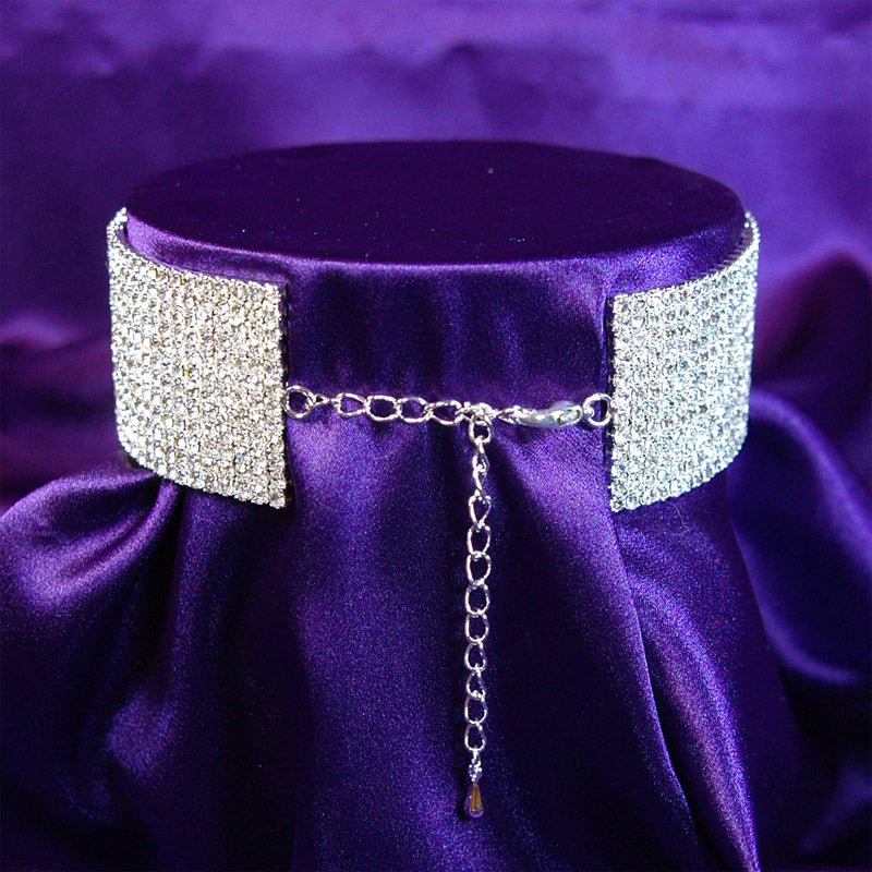 Bridal Wedding 12 Row Stretch Rhinestone Choker XC025-2