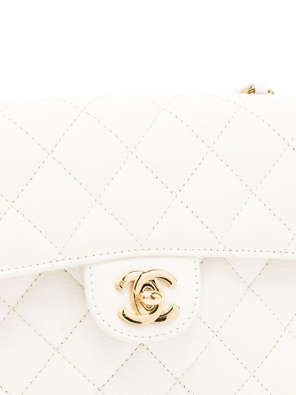 Chanel Handbag- Classic White Square Mini Flap Bag-3