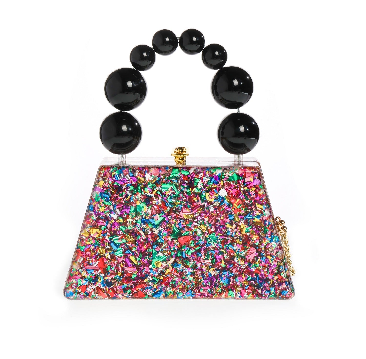 Forever Love confettie Top Handle Acrylic Clutch-0