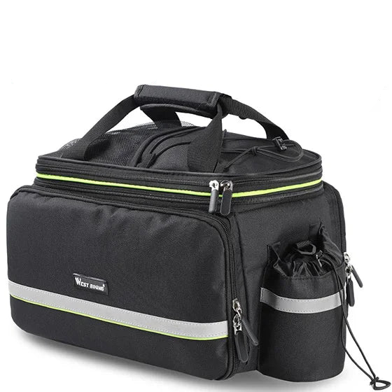 3-in-1 Waterproof Bike Trunk Bag Canvas Travel Luggage Black-0