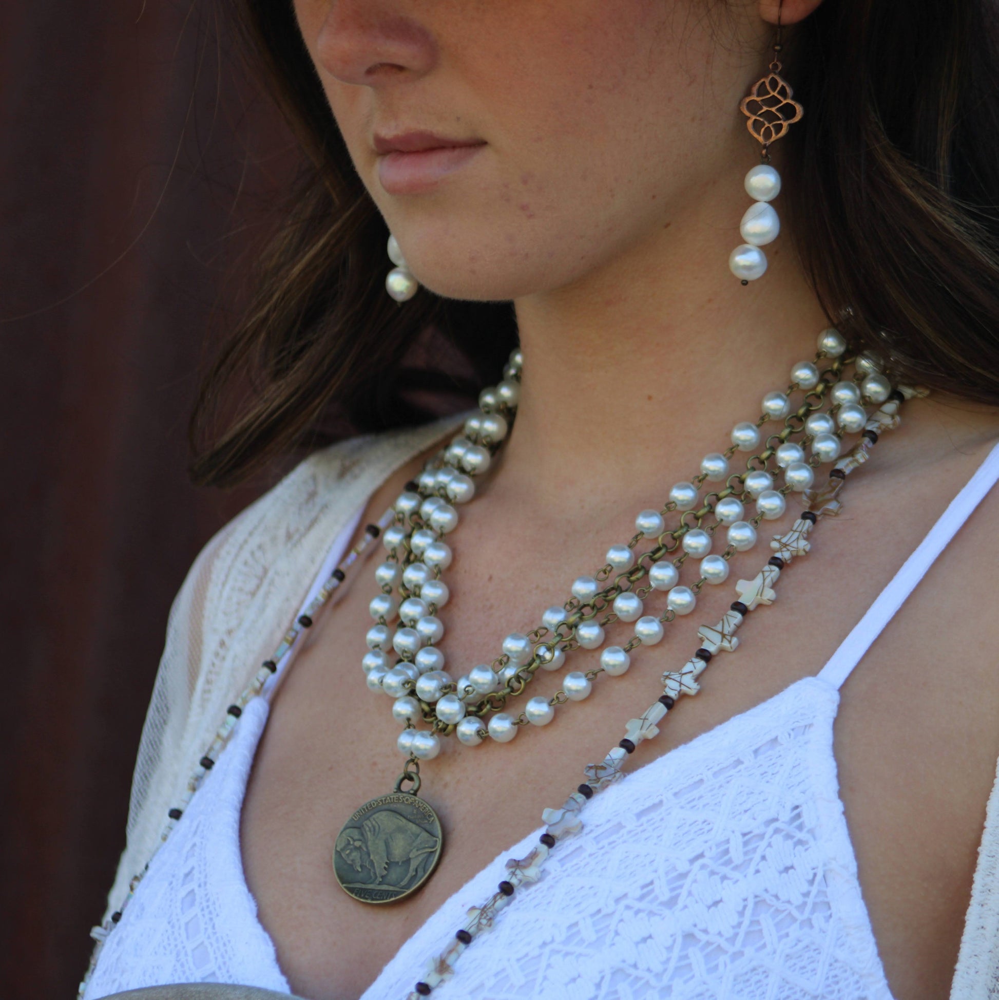 Genuine Freshwater Potatoe Pearl Earrings Wedding Collection 220i-3