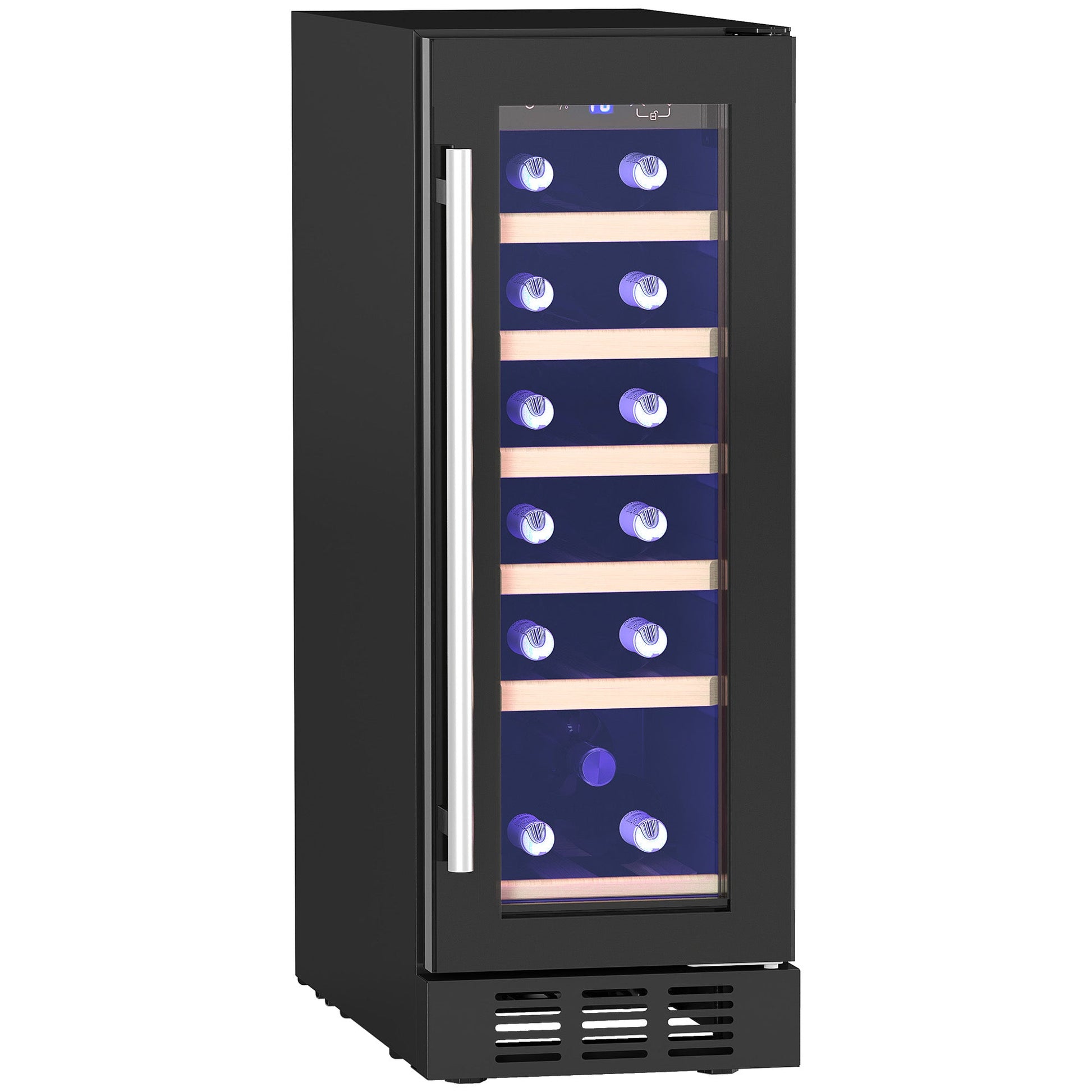 19 Bottle 5-18℃ Wooden Rack Wine Fridge - Black-0