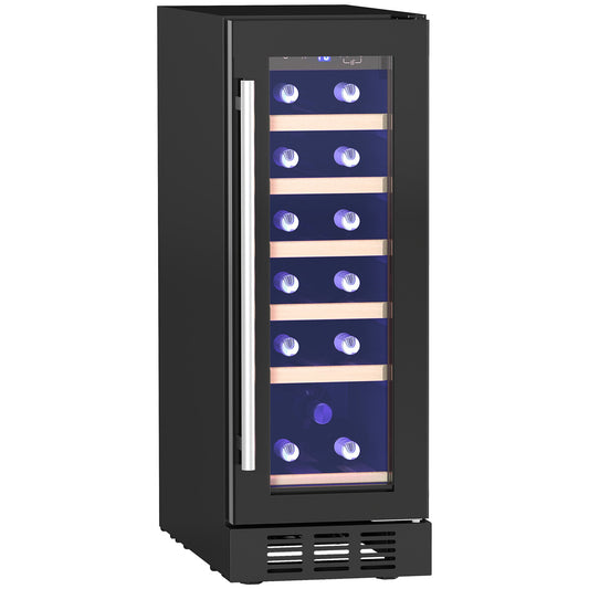 19 Bottle 5-18℃ Wooden Rack Wine Fridge - Black-0