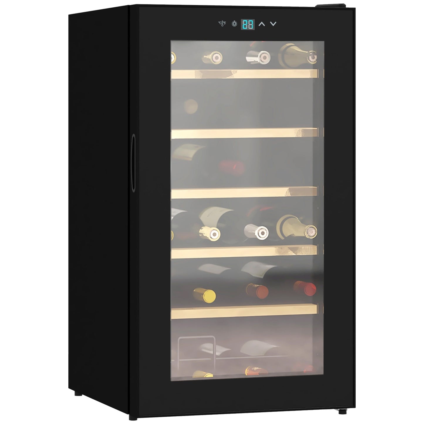 24 Bottle Freestanding Wine Fridge with Digital Touch Controls - Black-0